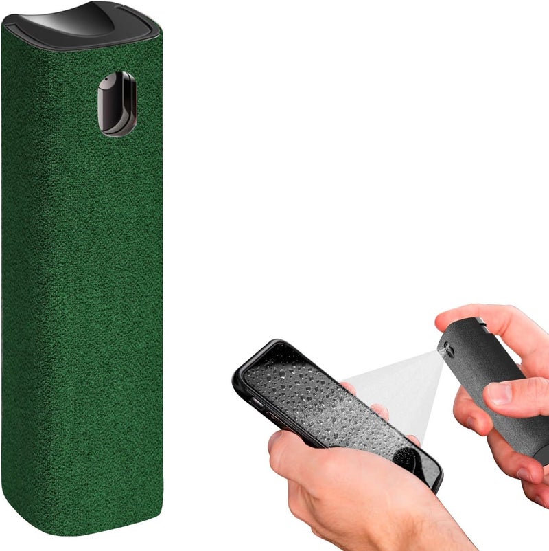 iO CLEAN Mini Screen Cleaner Spray – Finger Proof Screen Cleaner for Smartphones, iPads, MacBooks, Laptops, Car Screens, Touchscreens – 3in1 Mist Cleaner, Microfiber Cloth and Cover (Dark Green) - Image 1
